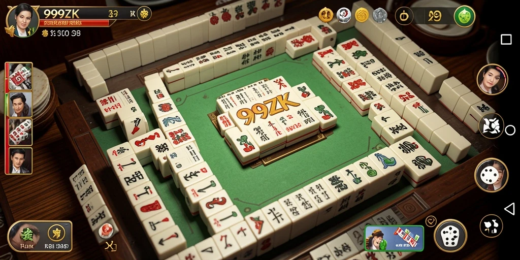 Tampilan menarik dari gameplay Mahjong di 999ZK.