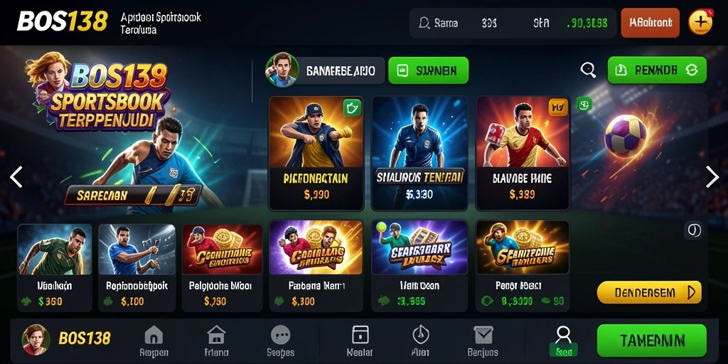Tampilan gameplay menarik dari aplikasi Sportsbook BOS138.