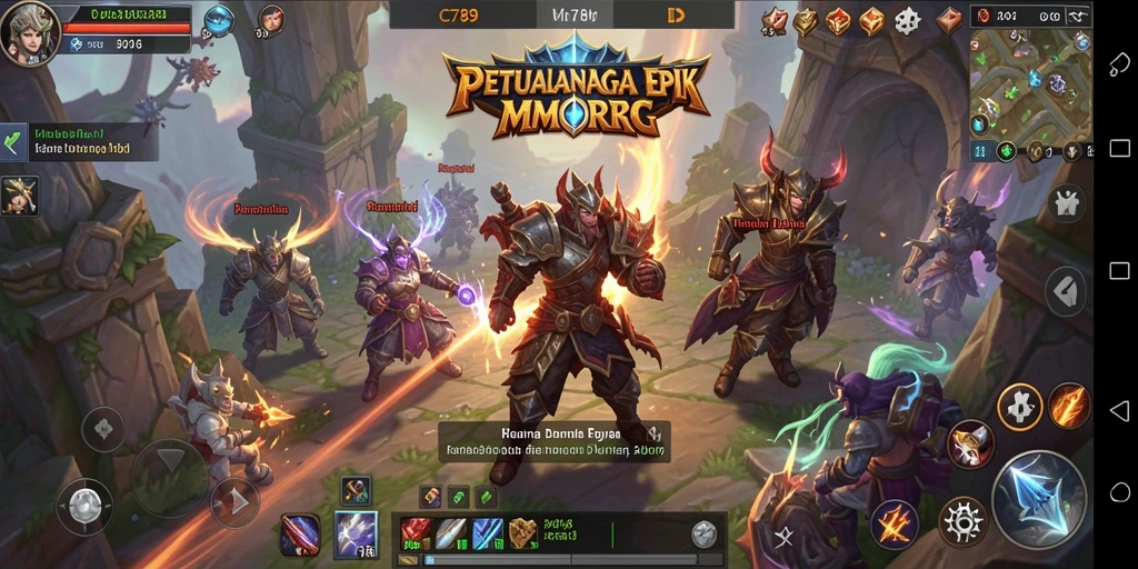 Screenshot gameplay C789 yang menampilkan pertarungan mendebarkan dalam dunia MMORPG.
