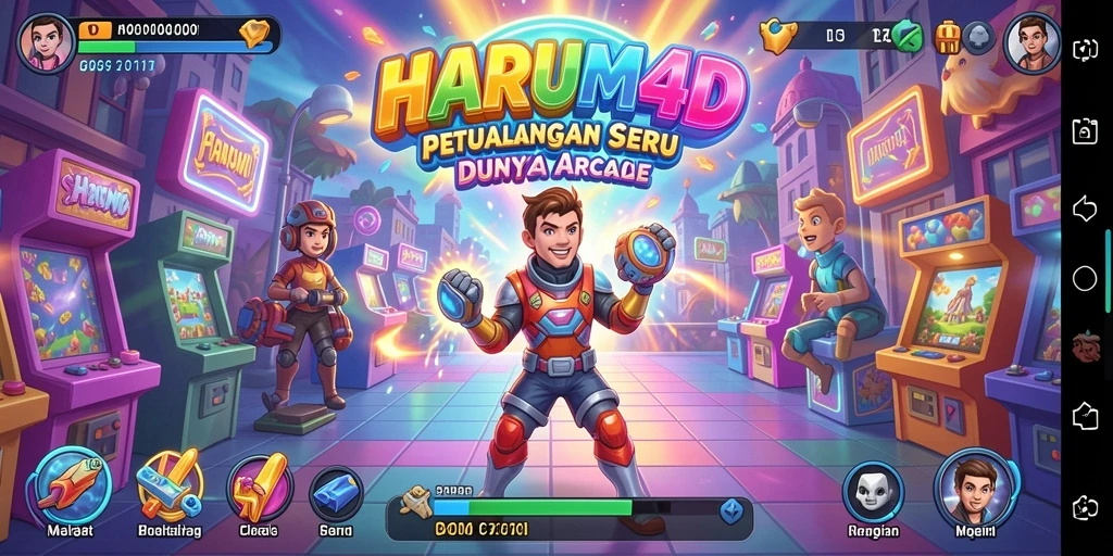 Gameplay seru HARUM4D dengan grafis menarik dalam dunia Arcade.