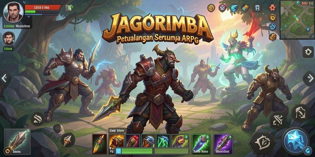 Tampilan screenshot JAGORIMBA dengan aksi gameplay ARPG yang seru.