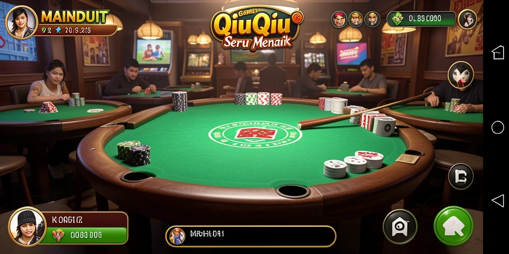 Tampilan gameplay seru dalam game QiuQiu.
