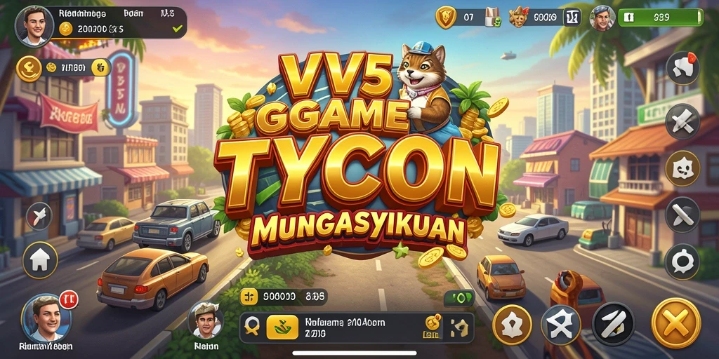 Tangkapan layar gameplay VV55 menampilkan suasana pengelolaan bisnis yang seru.